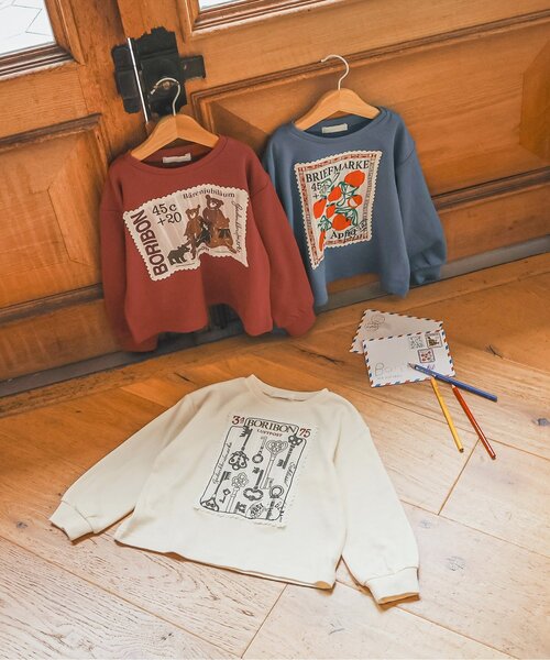 Boribon(ボリボン)の「スタンプ長袖Tシャツ(Tシャツ/カットソー・キッズ・ブルー/アイボリー/レッド・110/120/80/90/100)」の19枚目の写真