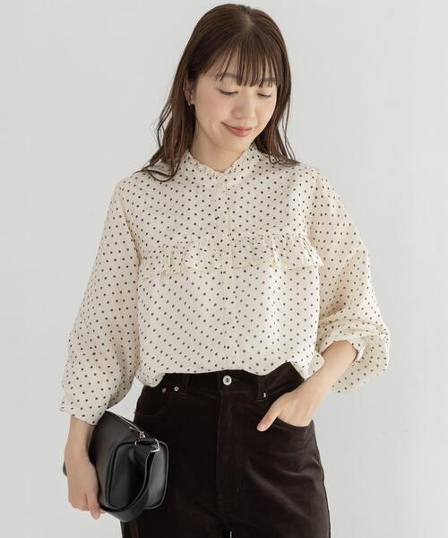 URBAN RESEARCH Sonny Label(アーバンリサーチサニーレーベル)の「『WEB限定』ドットフリルブラウス(シャツ/ブラウス・レディース・オフホワイト/ブラック系その他・FREE)」の5枚目の写真