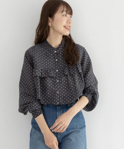 URBAN RESEARCH Sonny Label(アーバンリサーチサニーレーベル)の「『WEB限定』ドットフリルブラウス(シャツ/ブラウス・レディース・オフホワイト/ブラック系その他・FREE)」の13枚目の写真