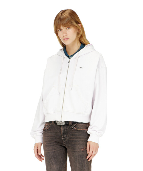 DIESEL(ディーゼル)の「ウィメンズ ジップアップパーカー F-ELYCY-CRYSTALS(パーカー・レディース・ホワイト・X-SMALL/MEDIUM/SMALL)」の1枚目の写真