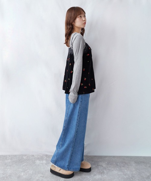 archives（アルシーヴ）の「レーストリム花刺繍ベロアキャミチュニック（シャツ/ブラウス・レディース・ブラウン/ブラック・MEDIUM）」の10枚目の写真