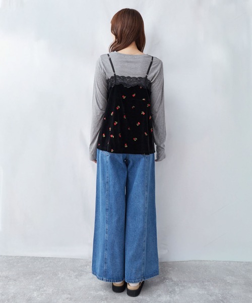 archives（アルシーヴ）の「レーストリム花刺繍ベロアキャミチュニック（シャツ/ブラウス・レディース・ブラウン/ブラック・MEDIUM）」の11枚目の写真