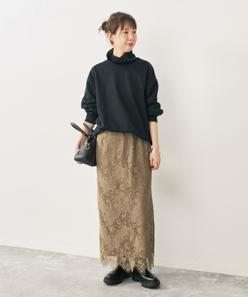 Spick & Span(スピックアンドスパン)の「レースイージータイトスカート(スカート・レディース・モカ/ホワイト系その他・38/36)」の4枚目の写真
