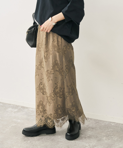 Spick & Span(スピックアンドスパン)の「レースイージータイトスカート(スカート・レディース・モカ/ホワイト系その他・38/36)」の12枚目の写真