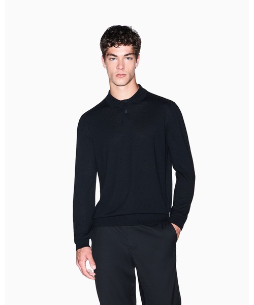 ARMANI EXCHANGE(アルマーニエクスチェンジ)の「【A|X アルマーニ エクスチェンジ】リヨセルブレンド ニットポロ プルオーバー(EC限定カラー含)(ポロシャツ・メンズ・ダークネイビー/ブラック・X-LARGE/SMALL/MEDIUM/LARGE/X-SMALL)」の2枚目の写真