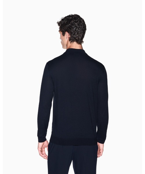 ARMANI EXCHANGE(アルマーニエクスチェンジ)の「【A|X アルマーニ エクスチェンジ】リヨセルブレンド ニットポロ プルオーバー(EC限定カラー含)(ポロシャツ・メンズ・ダークネイビー/ブラック・X-LARGE/SMALL/MEDIUM/LARGE/X-SMALL)」の4枚目の写真