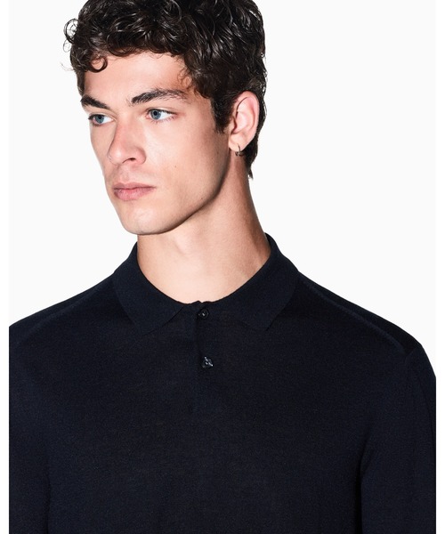 ARMANI EXCHANGE(アルマーニエクスチェンジ)の「【A|X アルマーニ エクスチェンジ】リヨセルブレンド ニットポロ プルオーバー(EC限定カラー含)(ポロシャツ・メンズ・ダークネイビー/ブラック・X-LARGE/SMALL/MEDIUM/LARGE/X-SMALL)」の5枚目の写真
