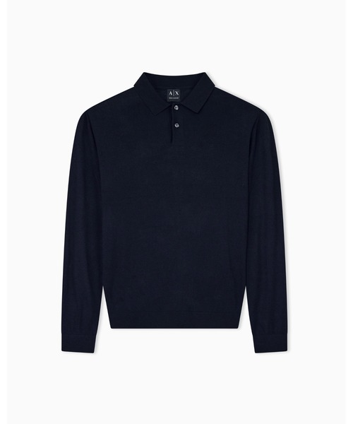 ARMANI EXCHANGE(アルマーニエクスチェンジ)の「【A|X アルマーニ エクスチェンジ】リヨセルブレンド ニットポロ プルオーバー(EC限定カラー含)(ポロシャツ・メンズ・ダークネイビー/ブラック・X-LARGE/SMALL/MEDIUM/LARGE/X-SMALL)」の7枚目の写真
