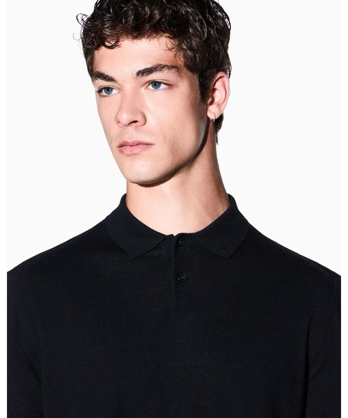ARMANI EXCHANGE(アルマーニエクスチェンジ)の「【A|X アルマーニ エクスチェンジ】リヨセルブレンド ニットポロ プルオーバー(EC限定カラー含)(ポロシャツ・メンズ・ダークネイビー/ブラック・X-LARGE/SMALL/MEDIUM/LARGE/X-SMALL)」の11枚目の写真