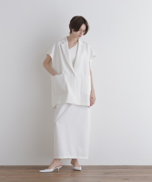 LE PHIL(ルフィル)の「◆フレンチスリーブジャケット(テーラードジャケット・レディース・ホワイト/グレー系その他・F)」の3枚目の写真