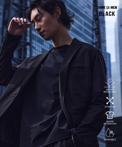 COMME CA MEN(コムサメン)の「【撥水】【セットアップ対応】〔TEXBRID〕4WAYテック ジャケット(その他アウター・メンズ・ブラック・L/M/S)」の1枚目の写真