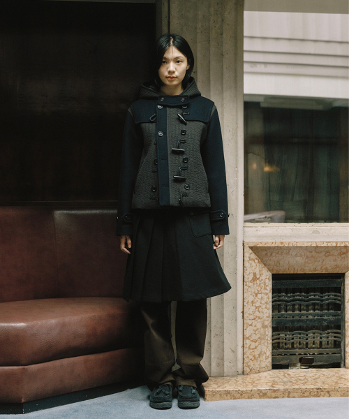 OHESHIO(オヘシオ)の「PADDED DUFFLE WOOL COAT, NAVY(チェスターコート・レディース・その他・FREE)」の4枚目の写真