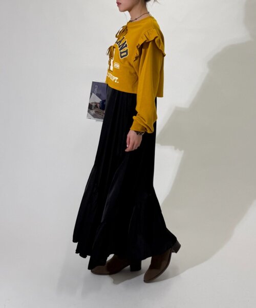 w closet(ダブルクローゼット)の「カレッジボレロ+ワンピース(ワンピース・レディース・イエロー/ライトグレー/ネイビー/ブルー・FREE)」の5枚目の写真