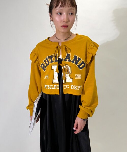 w closet(ダブルクローゼット)の「カレッジボレロ+ワンピース(ワンピース・レディース・イエロー/ライトグレー/ネイビー/ブルー・FREE)」の7枚目の写真