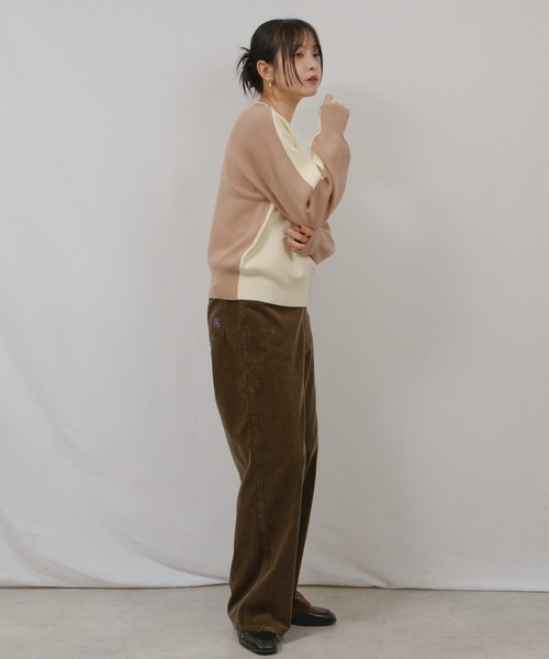 palm RICHE(ポームリシュ)の「ミラノリブバイカラーニット(ニット/セーター・レディース・ネイビー/オフホワイト/ブラック・M)」の16枚目の写真