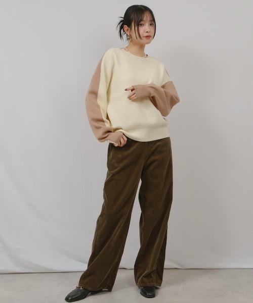 palm RICHE(ポームリシュ)の「ミラノリブバイカラーニット(ニット/セーター・レディース・ネイビー/オフホワイト/ブラック・M)」の15枚目の写真