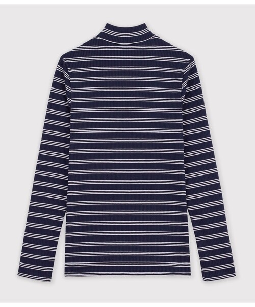 PETIT BATEAU（プチバトー）の「ボーダータートルネック長袖Ｔシャツ（Tシャツ/カットソー・レディース・ブルー系その他・XX-SMALL/X-SMALL/SMALL/MEDIUM/LARGE）」の5枚目の写真