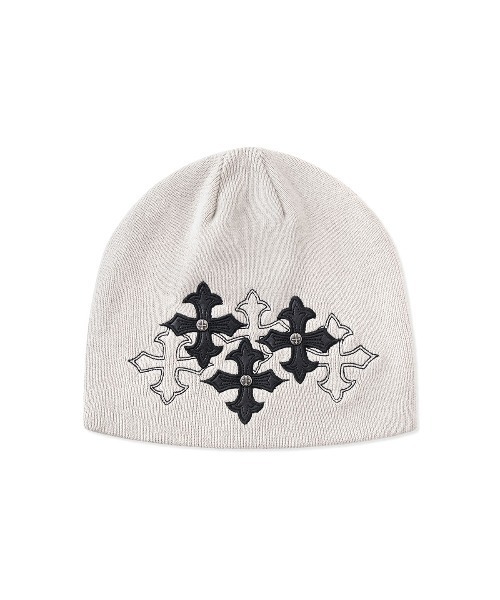 ビーニー ビーニー｜Multiple Cross Leather Patch Beanie｜SUPPLIER（ニット