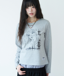 セミクロップド 20Hz 長袖Tシャツ [グレーメランジ]