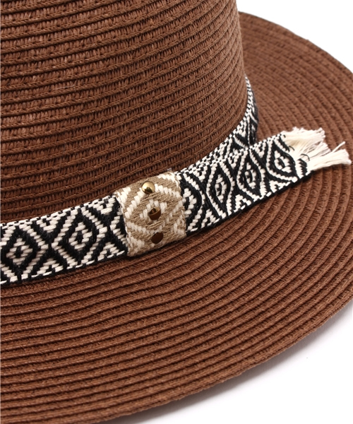 チャイハネ(チャイハネ)の「【チャイハネ】ジオメトリックテープつば広ハット(ハット・レディース・ナチュラル/ブラウン・FREE)」の12枚目の写真
