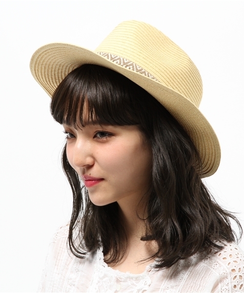 チャイハネ(チャイハネ)の「【チャイハネ】ジオメトリックテープつば広ハット(ハット・レディース・ナチュラル/ブラウン・FREE)」の9枚目の写真