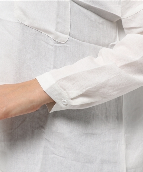 Re:EDIT（リエディ）の「オーバーネックイレヘムシャツ/スキッパーシャツ/ブラウス[2016秋新作][リエディオリジナル][Re:EDIT/リエディ]（シャツ/ブラウス・レディース・ベージュ/ネイビー/ブラック系その他/ホワイト系その他/アイボリー/ブラック・LARGE/MEDIUM）」の13枚目の写真