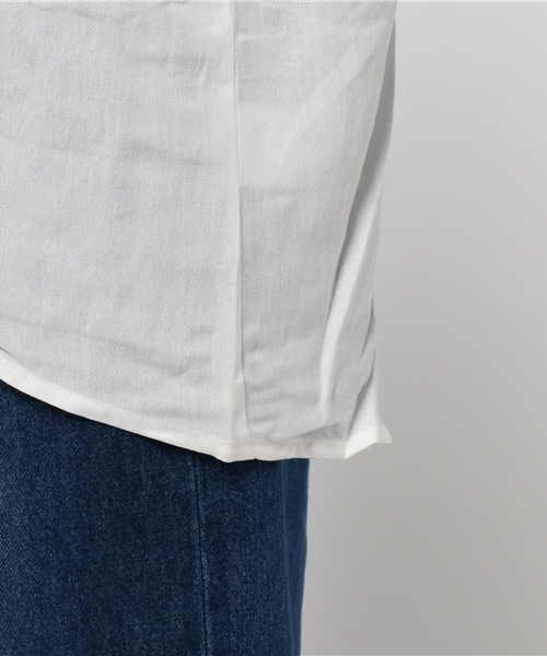 Re:EDIT（リエディ）の「オーバーネックイレヘムシャツ/スキッパーシャツ/ブラウス[2016秋新作][リエディオリジナル][Re:EDIT/リエディ]（シャツ/ブラウス・レディース・ベージュ/ネイビー/ブラック系その他/ホワイト系その他/アイボリー/ブラック・LARGE/MEDIUM）」の15枚目の写真