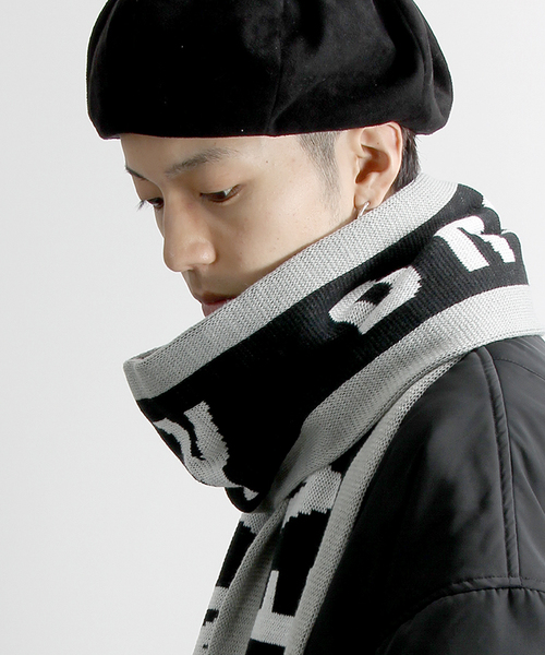 WEGO（ウィゴー）の「WEGO/ロゴマフラー（マフラー・メンズ・ブラック/ワイン・FREE）」の5枚目の写真