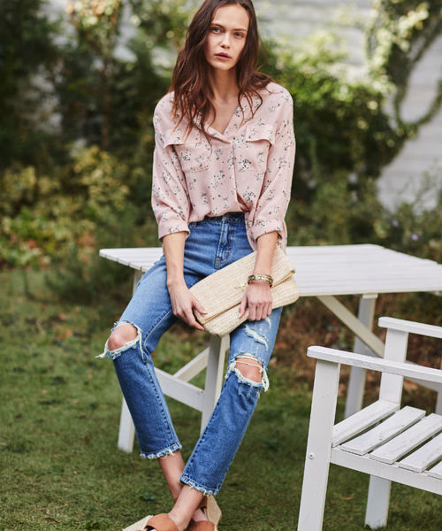 FREE'S MART（フリーズマート）の「ダメージテーパードパンツ（デニムパンツ・レディース・ブラック系その他/ブルー・MEDIUM/X-SMALL/SMALL）」の16枚目の写真