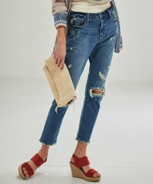 FREE'S MART（フリーズマート）の「ダメージテーパードパンツ（デニムパンツ・レディース・ブラック系その他/ブルー・MEDIUM/X-SMALL/SMALL）」の18枚目の写真