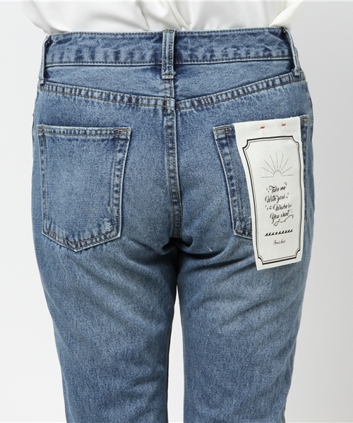 FREE'S MART（フリーズマート）の「ダメージテーパードパンツ（デニムパンツ・レディース・ブラック系その他/ブルー・MEDIUM/X-SMALL/SMALL）」の7枚目の写真