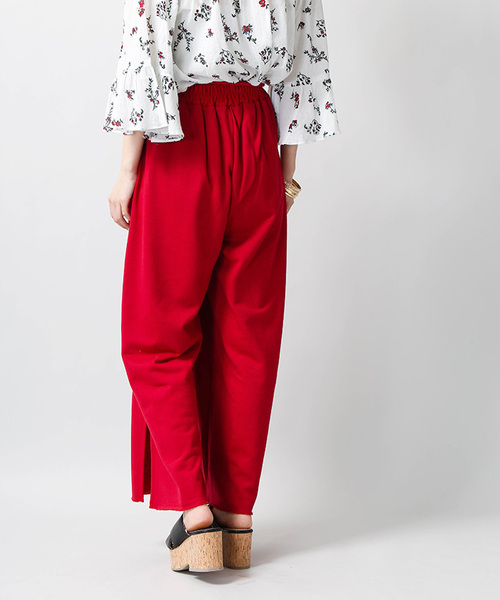 WEGO（ウィゴー）の「WEGO/タッセルベルトスリットワイドパンツ（スウェットパンツ・レディース・杢グレー/レッド/マスタード/ブラック/パープル・LARGE/MEDIUM）」の17枚目の写真