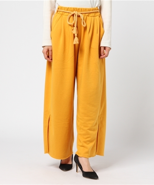 WEGO（ウィゴー）の「WEGO/タッセルベルトスリットワイドパンツ（スウェットパンツ・レディース・杢グレー/レッド/マスタード/ブラック/パープル・LARGE/MEDIUM）」の20枚目の写真