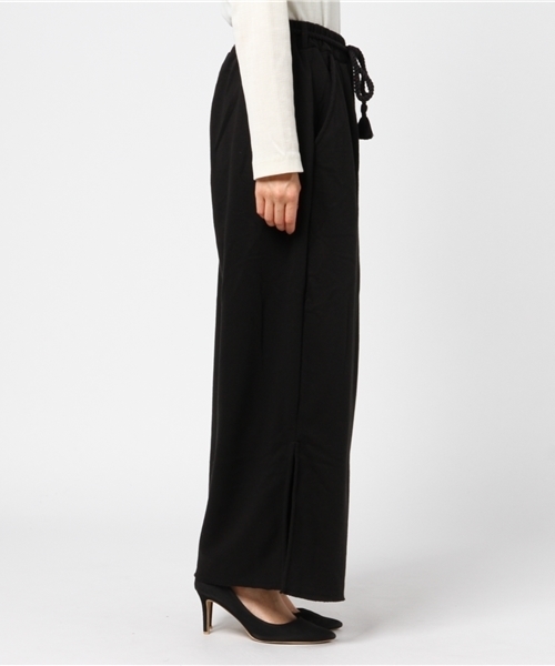 WEGO（ウィゴー）の「WEGO/タッセルベルトスリットワイドパンツ（スウェットパンツ・レディース・杢グレー/レッド/マスタード/ブラック/パープル・LARGE/MEDIUM）」の12枚目の写真