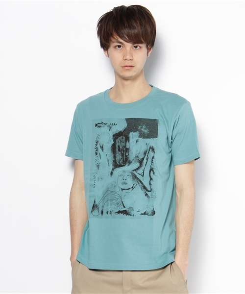 TOKYO CULTUART by BEAMS（トウキョウカルチャートバイビームス）の「中原昌也 / IN THE CITY Cut drawing 001 T（Tシャツ/カットソー・メンズ・ホワイト/ブルー・SMALL/MEDIUM/LARGE/X-LARGE）」の3枚目の写真