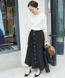 SLOBE IENA | 《WEB限定》ボートネックリブニット×フロントボタンスカートセットアップ◆(ワンピース)