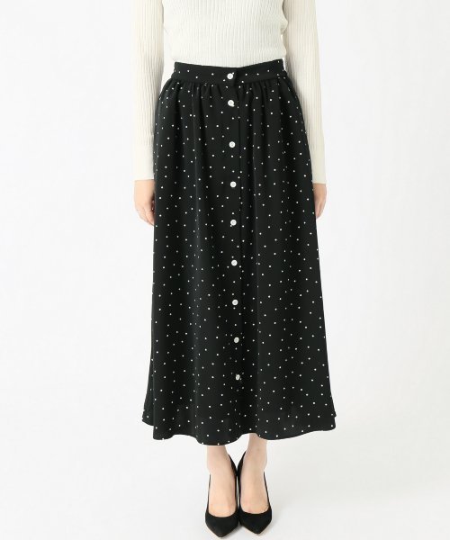 SLOBE IENA（スローブイエナ）の「《WEB限定》ボートネックリブニット×フロントボタンスカートセットアップ◆（ワンピース・レディース・ブラック系その他・FREE）」の10枚目の写真