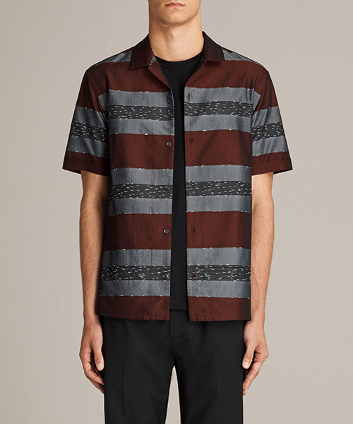 ALLSAINTS(オールセインツ)の「GABON SS SHIRT(シャツ/ブラウス・メンズ・ブラック/レッド・MEDIUM/SMALL/X-SMALL/LARGE)」の2枚目の写真