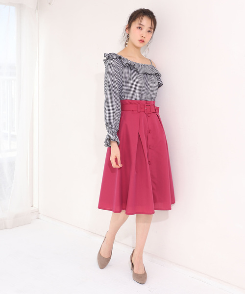 one after another NICE CLAUP（ワンアフターアナザーナイスクラップ）の「フリルワンショルダーブラウス（シャツ/ブラウス・レディース・オフホワイト/チェック・FREE）」の9枚目の写真