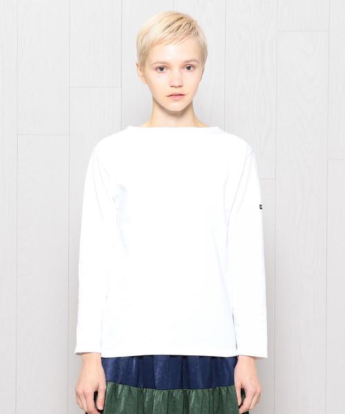 SAINT JAMES（セントジェームス）の「＜SAINT JAMES＞OUESSANT SOLID 18SS/カットソー（Tシャツ/カットソー・レディース・ホワイト/イエロー/ライム/ネイビー・3/1）」の2枚目の写真