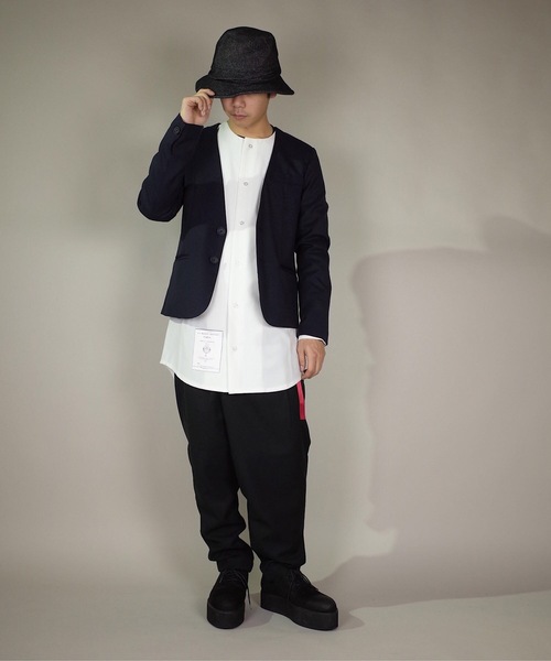 rovtski(ロフトスキー)の「rovtski【セットアップで着用可能】2018 SPRING TR ノーカラージャケット "PARIS"(ノーカラージャケット・メンズ・グレー/ダークネイビー/ブラック・MEDIUM/LARGE)」の6枚目の写真