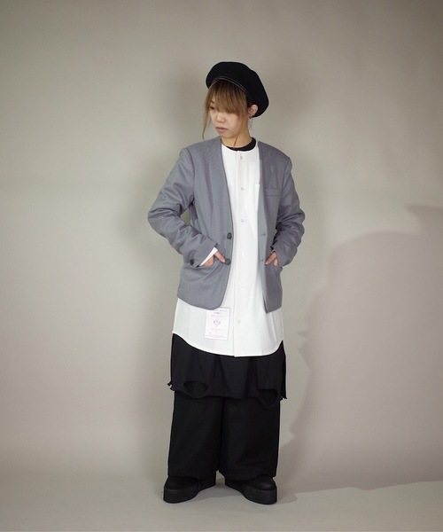 rovtski(ロフトスキー)の「rovtski【セットアップで着用可能】2018 SPRING TR ノーカラージャケット "PARIS"(ノーカラージャケット・メンズ・グレー/ダークネイビー/ブラック・MEDIUM/LARGE)」の10枚目の写真