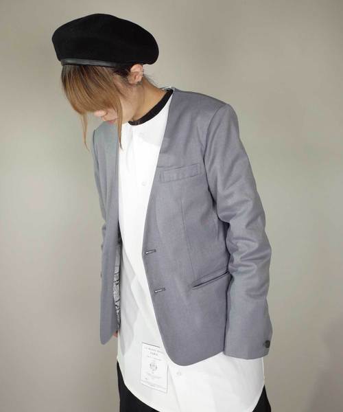 rovtski(ロフトスキー)の「rovtski【セットアップで着用可能】2018 SPRING TR ノーカラージャケット "PARIS"(ノーカラージャケット・メンズ・グレー/ダークネイビー/ブラック・MEDIUM/LARGE)」の11枚目の写真