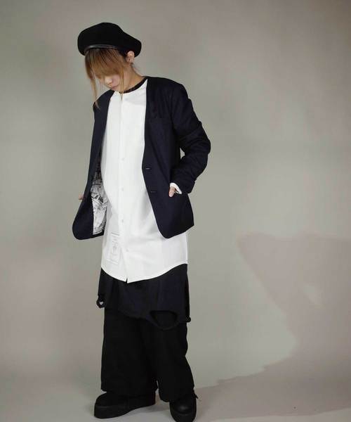 rovtski(ロフトスキー)の「rovtski【セットアップで着用可能】2018 SPRING TR ノーカラージャケット "PARIS"(ノーカラージャケット・メンズ・グレー/ダークネイビー/ブラック・MEDIUM/LARGE)」の21枚目の写真