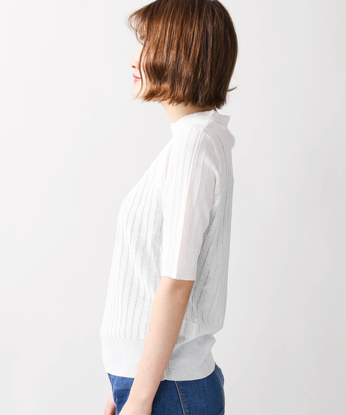 WEGO(ウィゴー)の「WEGO/シアー編みフリルハイネックニット(ニット/セーター・レディース・サックスブルー/ライトイエロー/ホワイト/ブラック/ターコイズブルー/レッド・FREE)」の20枚目の写真