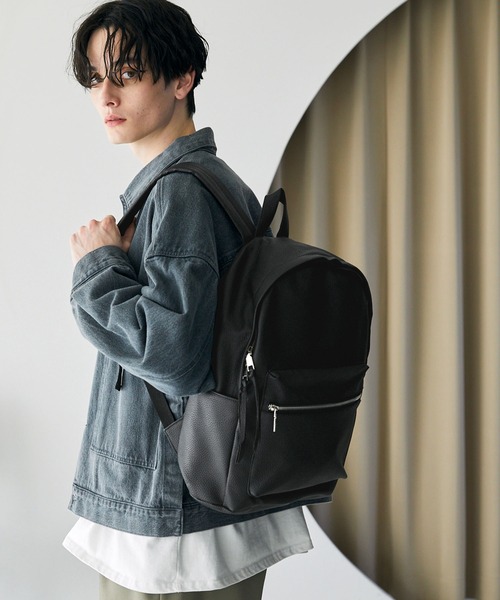 MONO-MART（モノマート）の「BASIC BACKPACK/ベーシックバッグパック（バックパック/リュック・メンズ・ブラック/ネイビー/キャメル/アイボリー/チャコール/ライトグレー/ベージュ/ボルドー/ブラウン/ブラック系その他・FREE）」の20枚目の写真