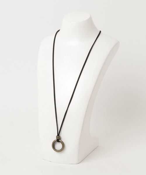 WEGO（ウィゴー）の「WEGO/レザーロングリングネックレス（ネックレス・メンズ・シルバー/ゴールド・FREE）」の4枚目の写真