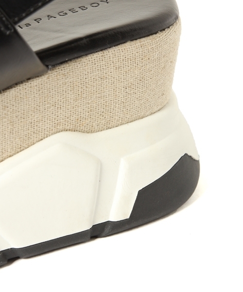 PAGEBOY（ページボーイ）の「ダブルベルトスポサン（サンダル・レディース・ブラック/オフホワイト・LARGE/MEDIUM）」の17枚目の写真