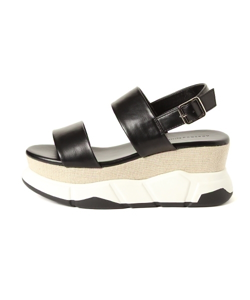 PAGEBOY（ページボーイ）の「ダブルベルトスポサン（サンダル・レディース・ブラック/オフホワイト・LARGE/MEDIUM）」の16枚目の写真