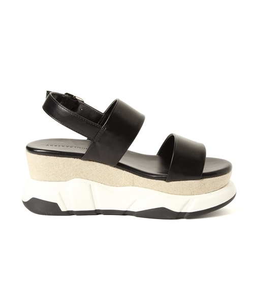 PAGEBOY（ページボーイ）の「ダブルベルトスポサン（サンダル・レディース・ブラック/オフホワイト・LARGE/MEDIUM）」の15枚目の写真